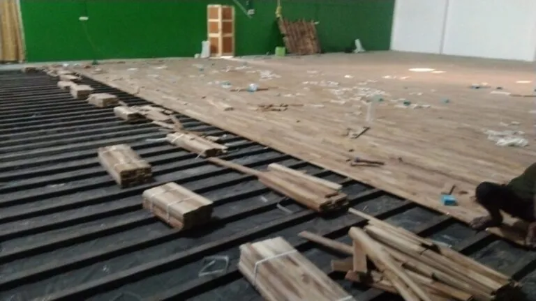 3500 sq ft Teak Wood Flooring with 4.5mm PVC Vinyl Mats – NIT Sports Complex, Swavlambi Nagar, Nagpur – photo 2